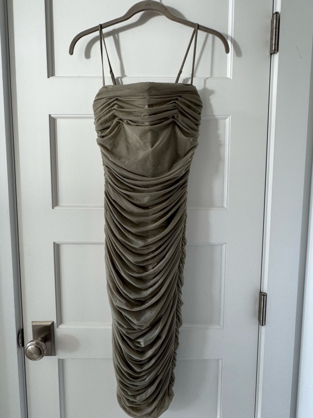 Babaton ruched midi dress